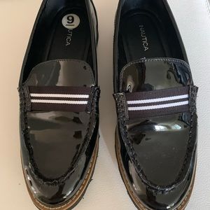 Womens patent leather Nautica loafers